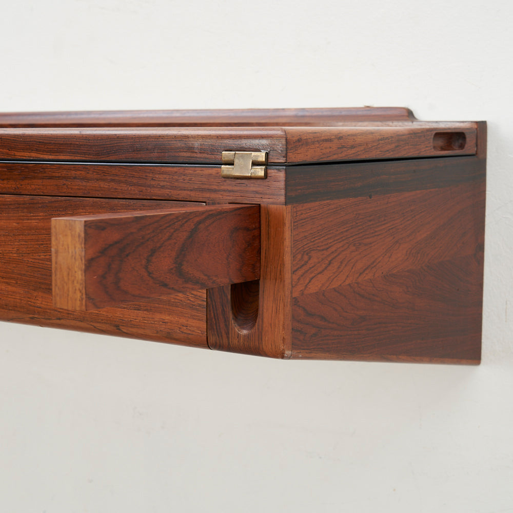 Wall-Mounted Rosewood Flip Top Desk by Arne Hovmand Olsen, Denmark