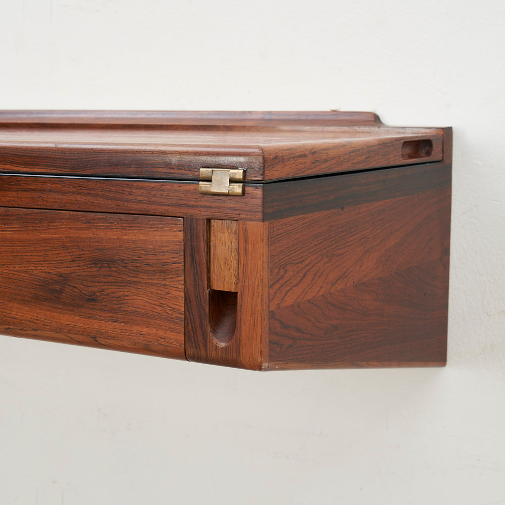 Wall-Mounted Rosewood Flip Top Desk by Arne Hovmand Olsen, Denmark