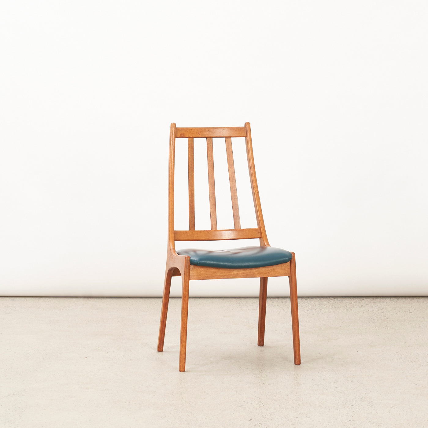 Set of 4 Teak & Vinyl Dining Chairs