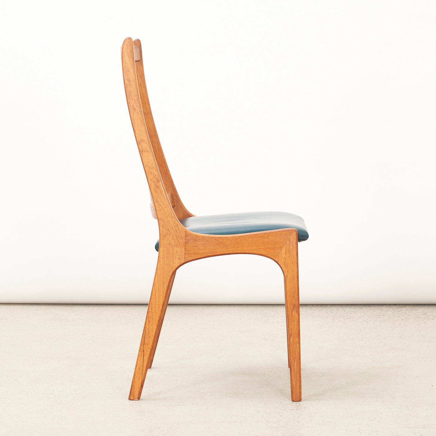 Set of 4 Teak & Vinyl Dining Chairs