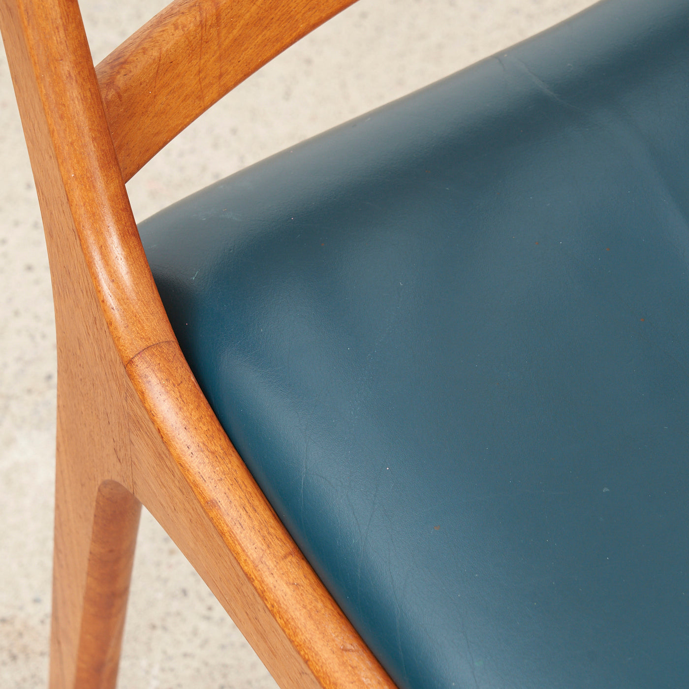 Set of 4 Teak & Vinyl Dining Chairs