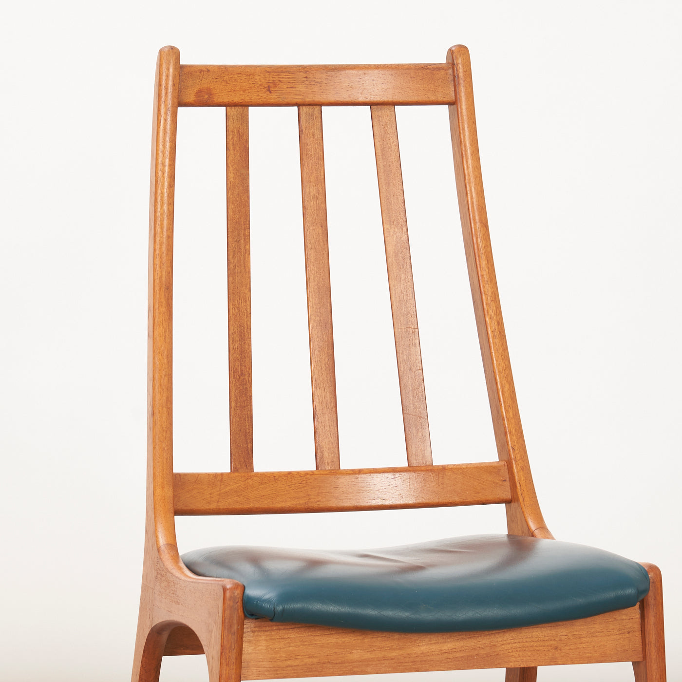 Set of 4 Teak & Vinyl Dining Chairs