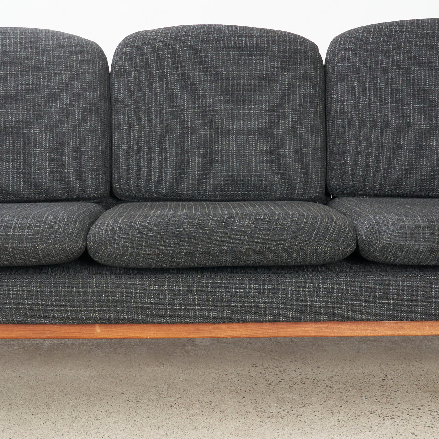 Upholstered Teak 3 Seater Sofa