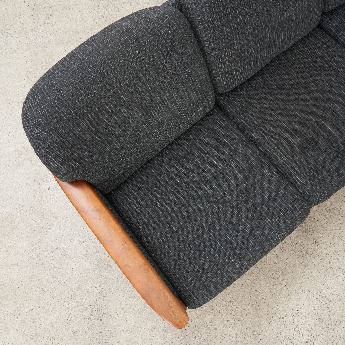 Upholstered Teak 3 Seater Sofa