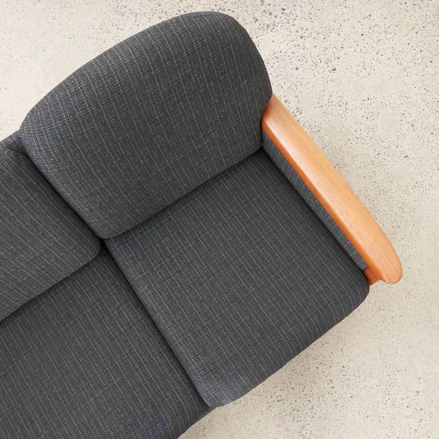 Upholstered Teak 3 Seater Sofa