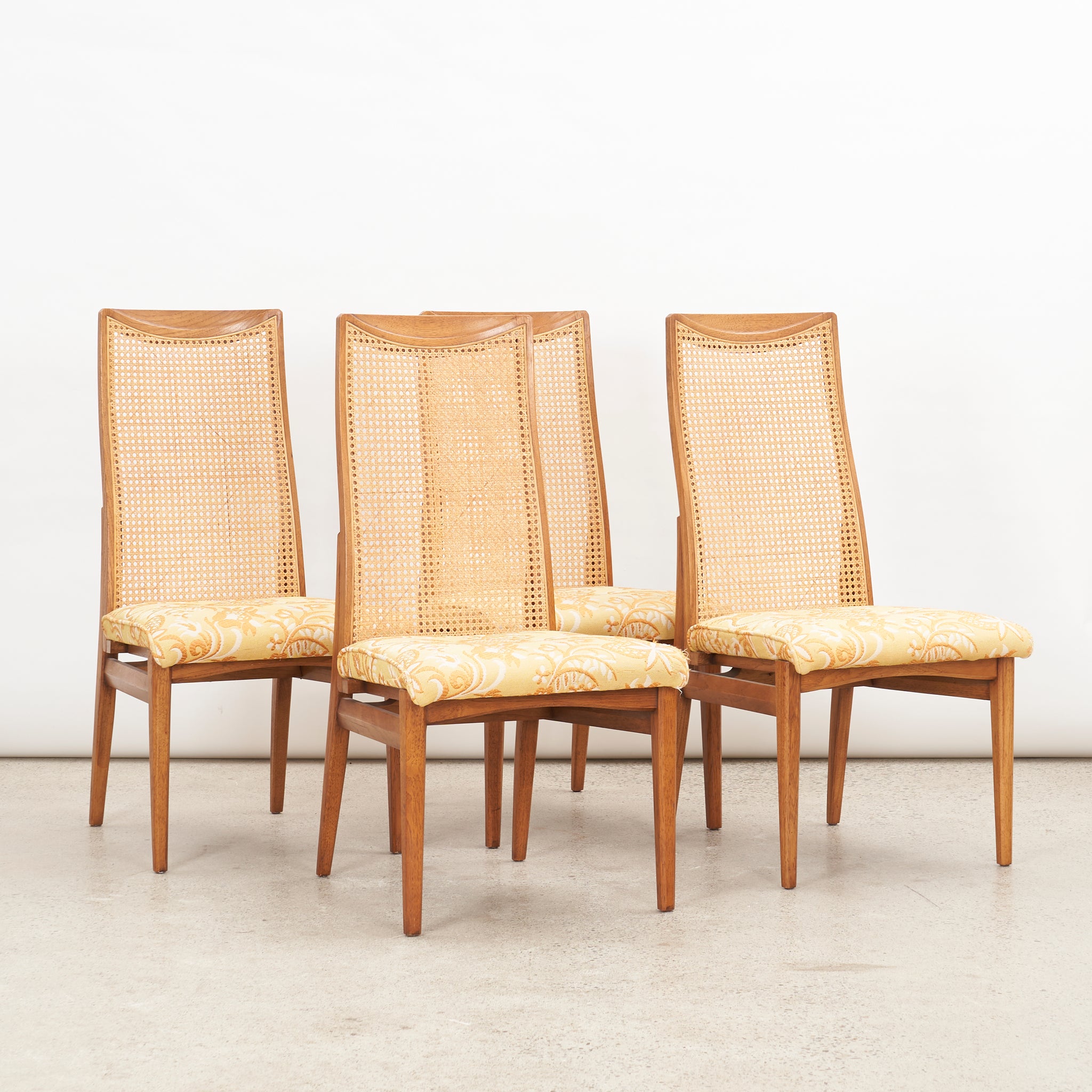 Set of 4 Cane Back Dining Chairs