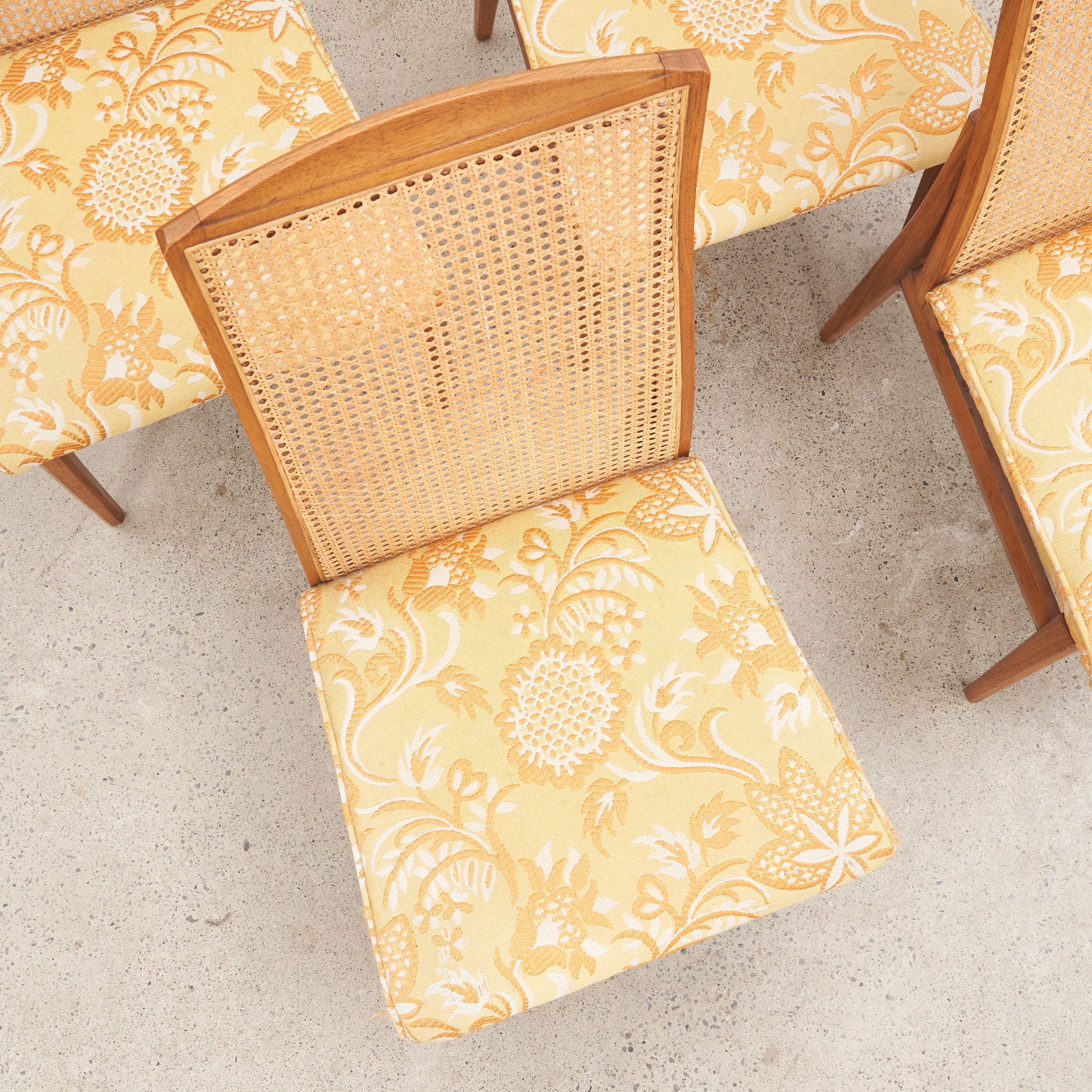 Set of 4 Cane Back Dining Chairs