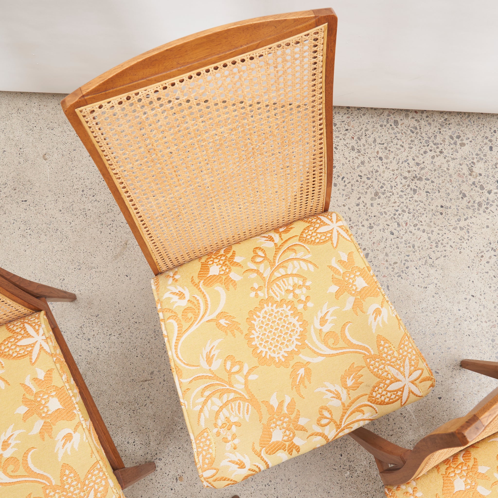 Set of 4 Cane Back Dining Chairs