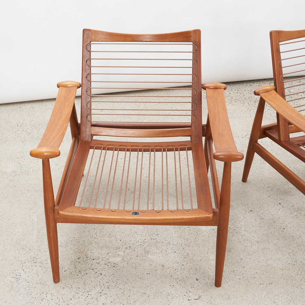 Pair of Teak 'Model 133' aka 'Spade' Lounge Chairs by Finn Juhl for France & Daverkosen, Denmark