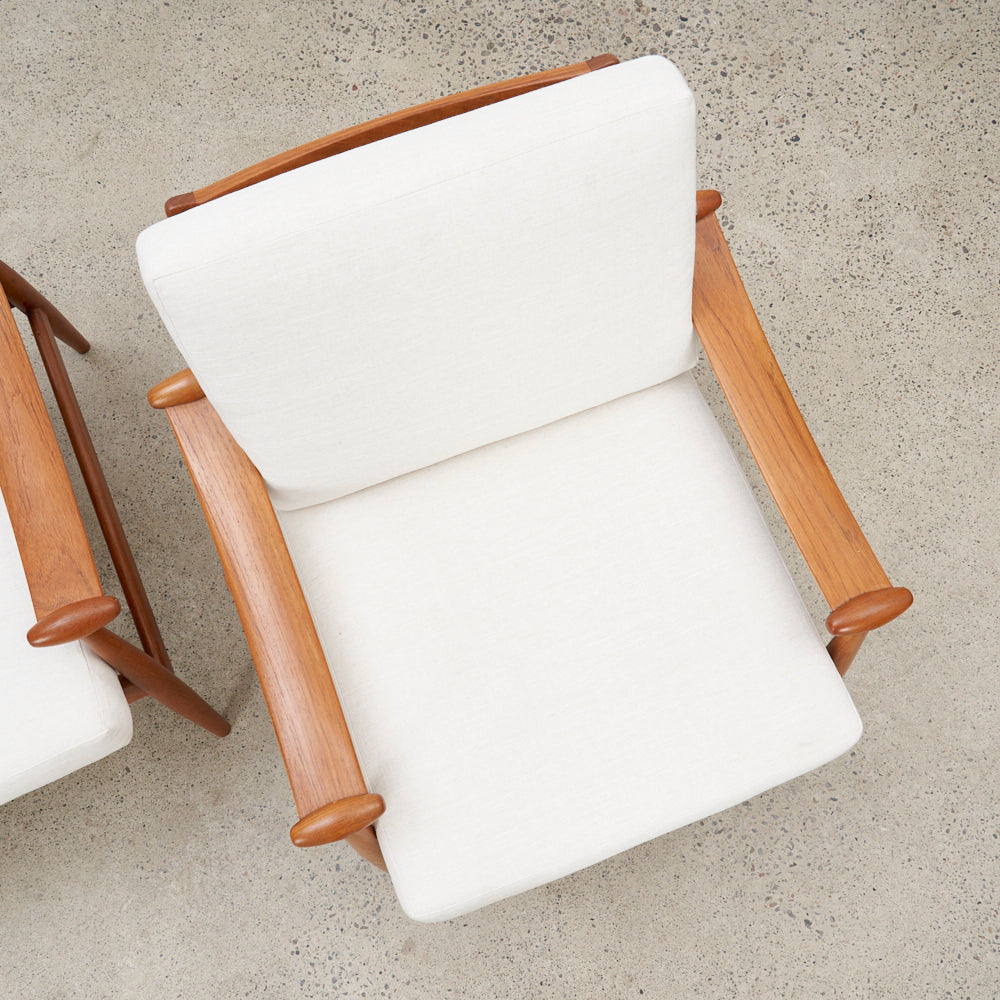 Pair of Teak 'Model 133' aka 'Spade' Lounge Chairs by Finn Juhl for France & Daverkosen, Denmark