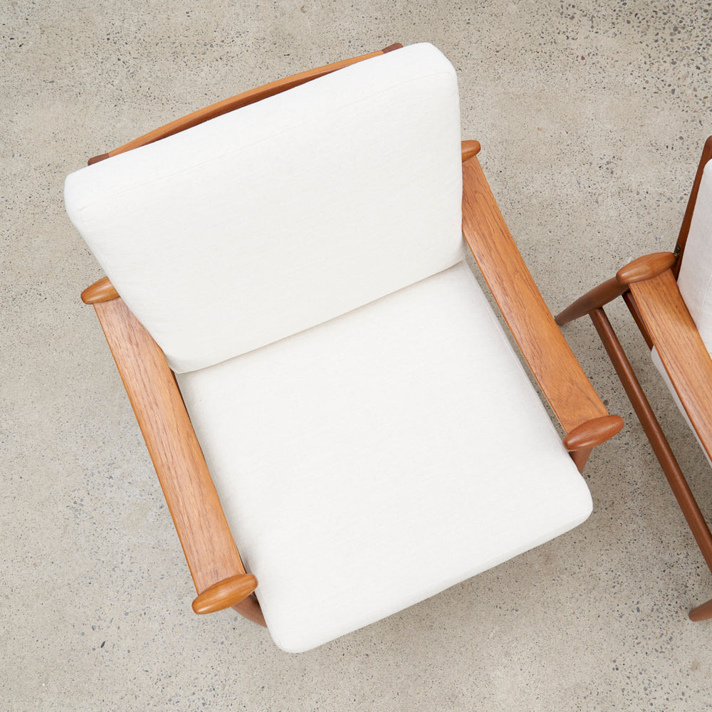 Pair of Teak 'Model 133' aka 'Spade' Lounge Chairs by Finn Juhl for France & Daverkosen, Denmark