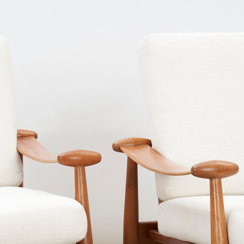 Pair of Teak 'Model 133' aka 'Spade' Lounge Chairs by Finn Juhl for France & Daverkosen, Denmark