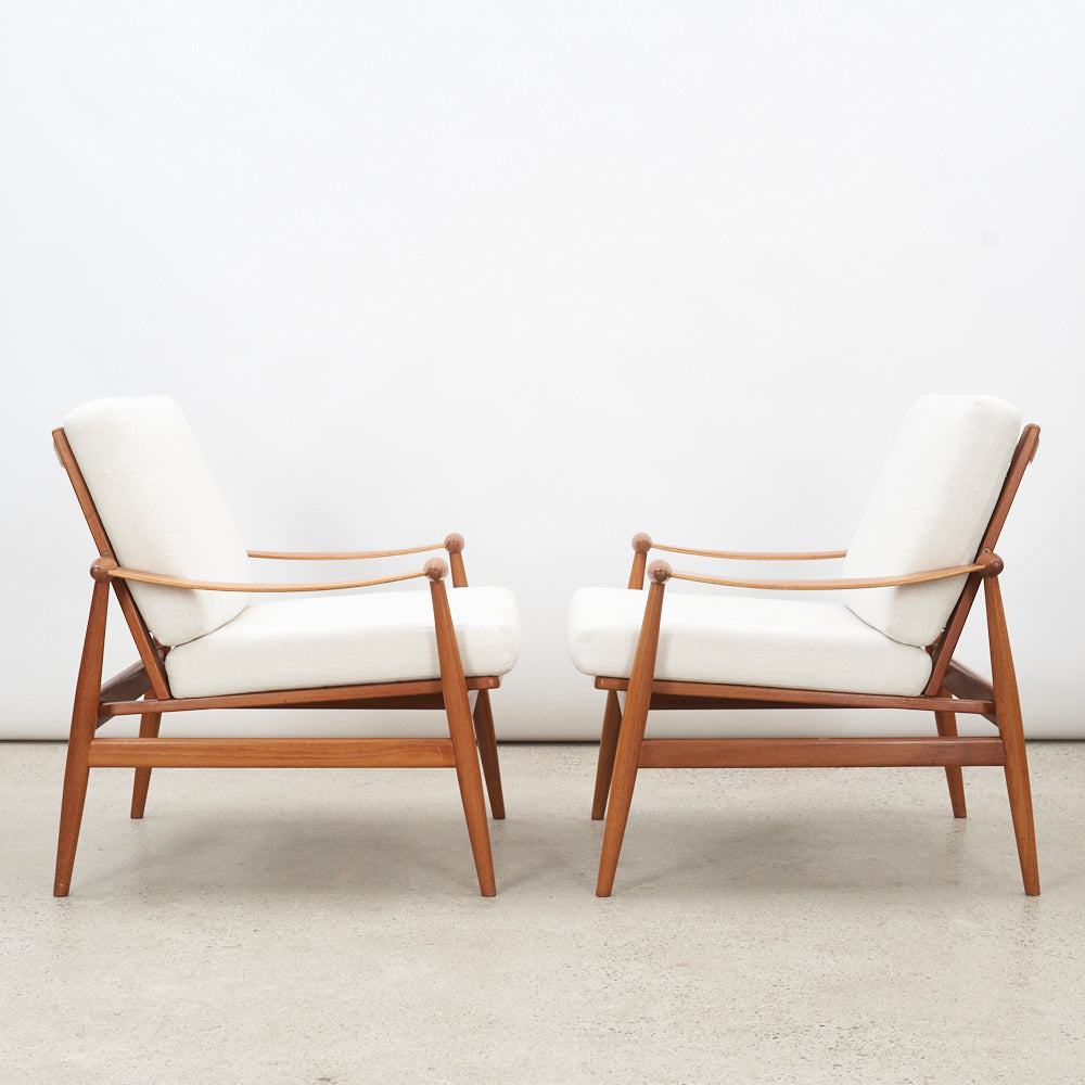 Pair of Teak 'Model 133' aka 'Spade' Lounge Chairs by Finn Juhl for France & Daverkosen, Denmark