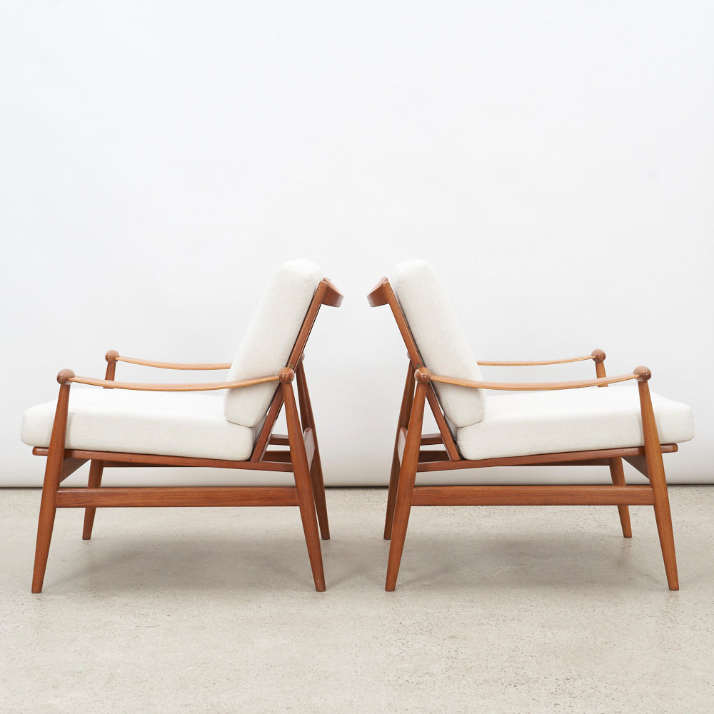 Pair of Teak 'Model 133' aka 'Spade' Lounge Chairs by Finn Juhl for France & Daverkosen, Denmark