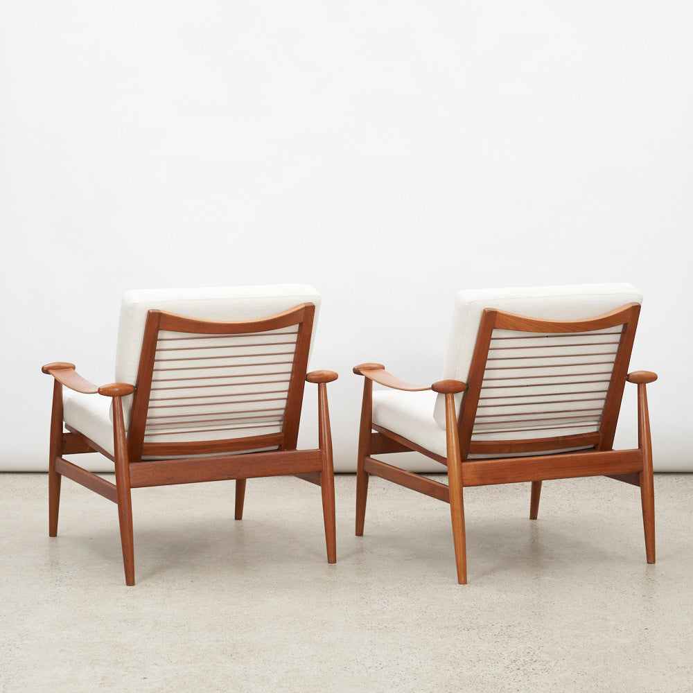 Pair of Teak 'Model 133' aka 'Spade' Lounge Chairs by Finn Juhl for France & Daverkosen, Denmark