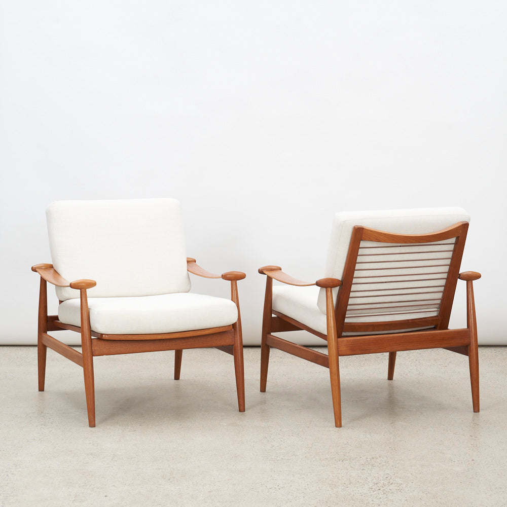 Pair of Teak 'Model 133' aka 'Spade' Lounge Chairs by Finn Juhl for France & Daverkosen, Denmark