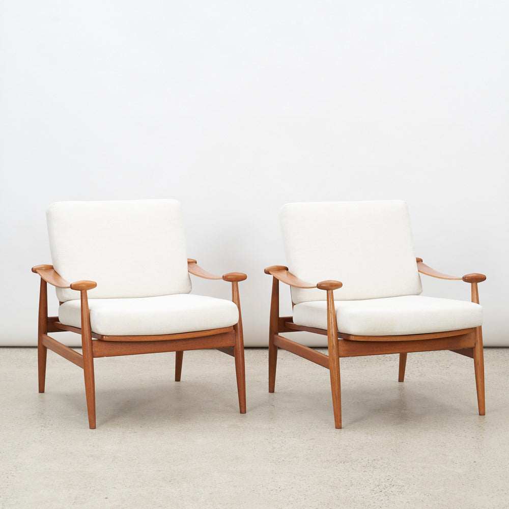 Pair of Teak 'Model 133' aka 'Spade' Lounge Chairs by Finn Juhl for France & Daverkosen, Denmark