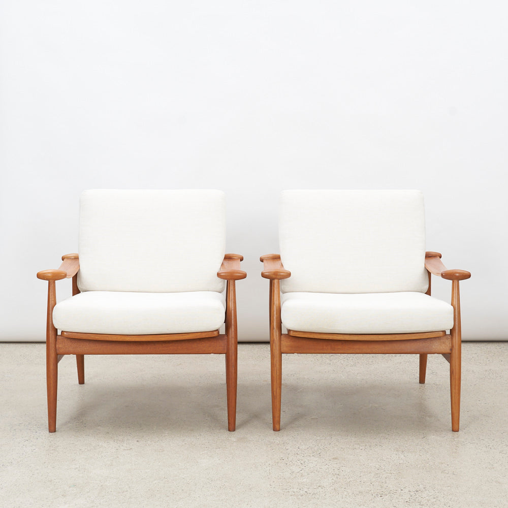 Pair of Teak 'Model 133' aka 'Spade' Lounge Chairs by Finn Juhl for France & Daverkosen, Denmark