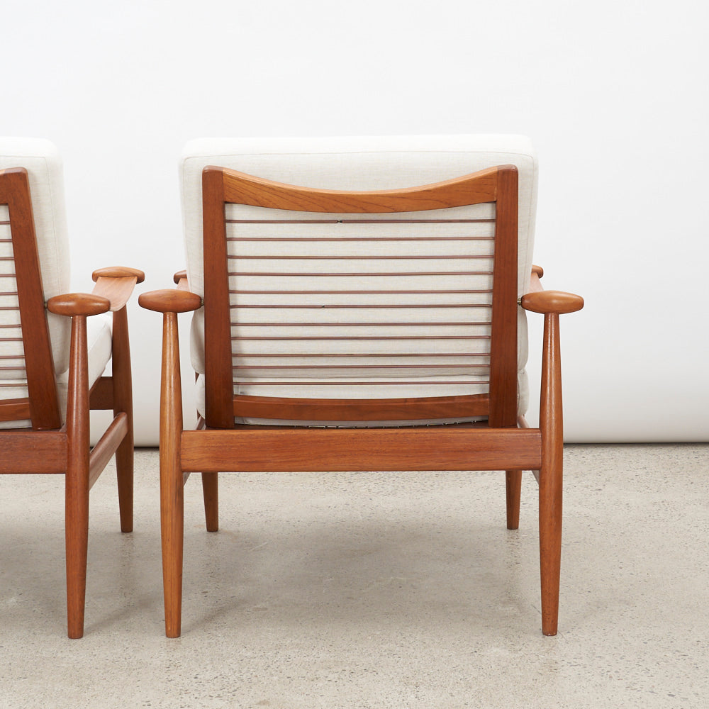 Pair of Teak 'Model 133' aka 'Spade' Lounge Chairs by Finn Juhl for France & Daverkosen, Denmark