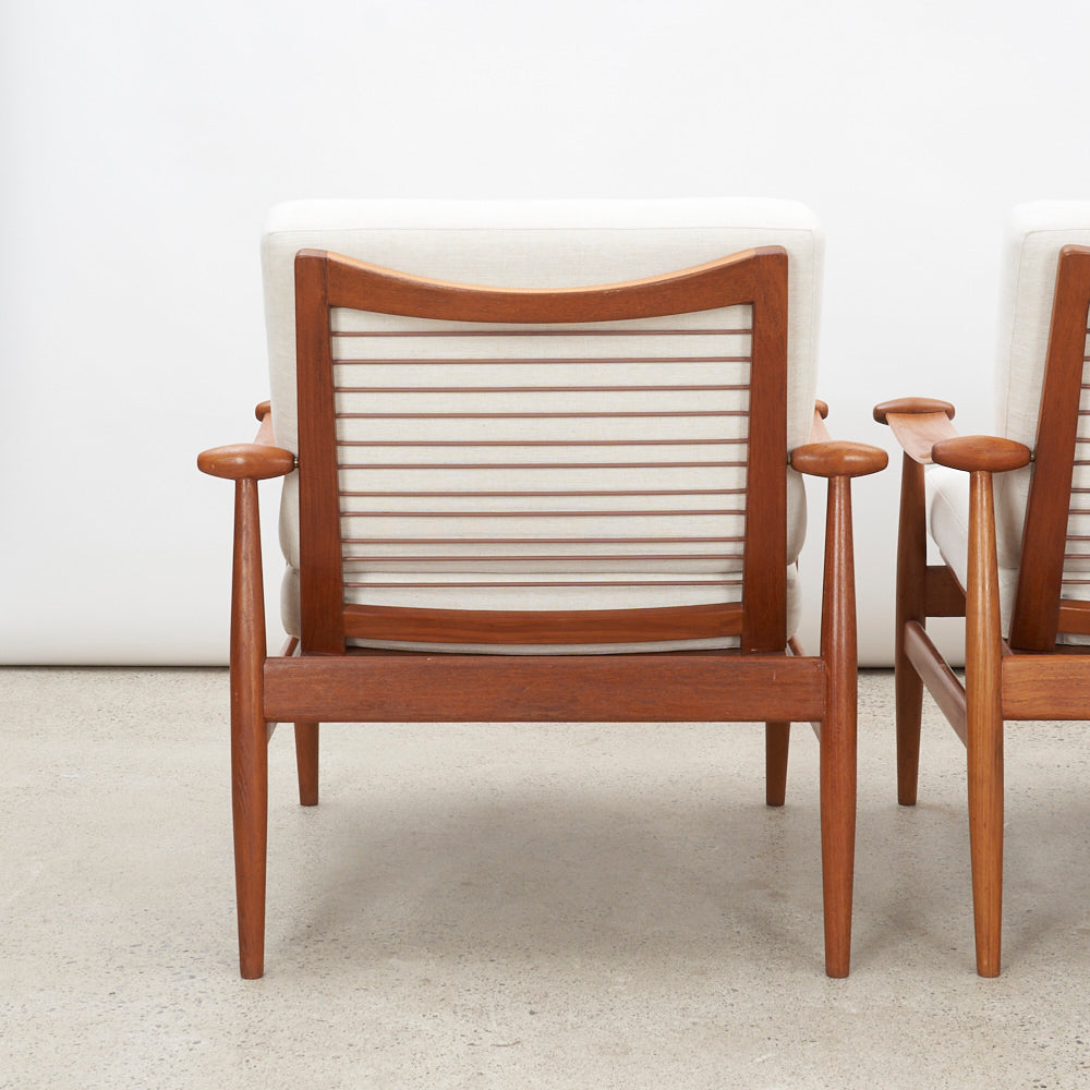 Pair of Teak 'Model 133' aka 'Spade' Lounge Chairs by Finn Juhl for France & Daverkosen, Denmark