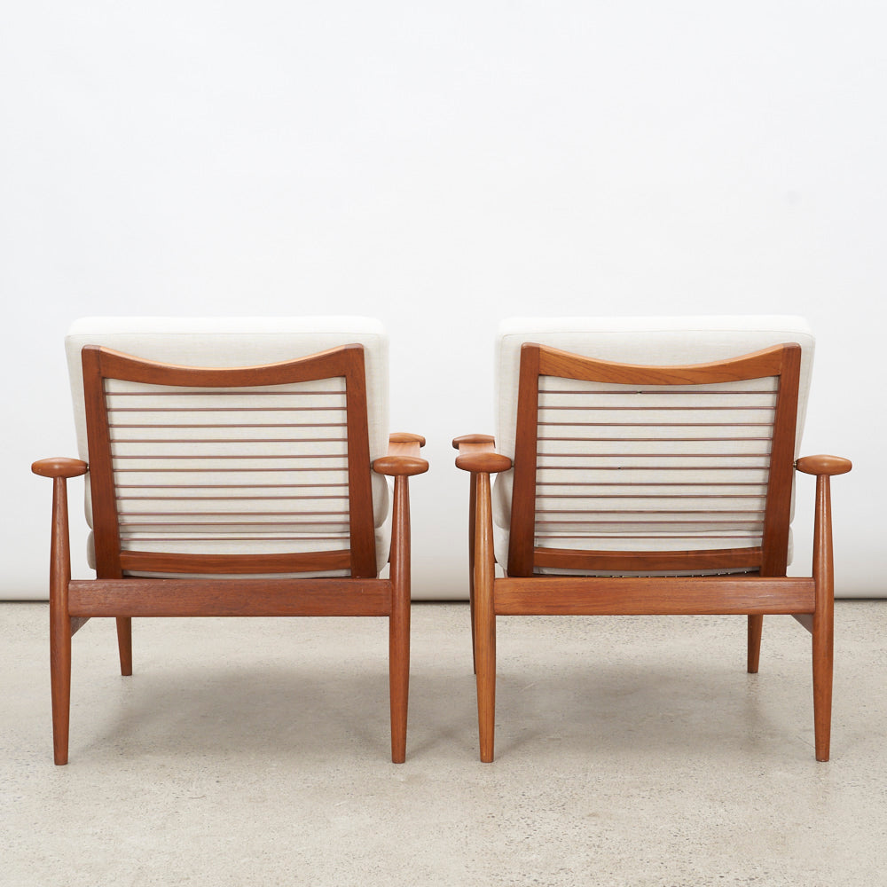 Pair of Teak 'Model 133' aka 'Spade' Lounge Chairs by Finn Juhl for France & Daverkosen, Denmark