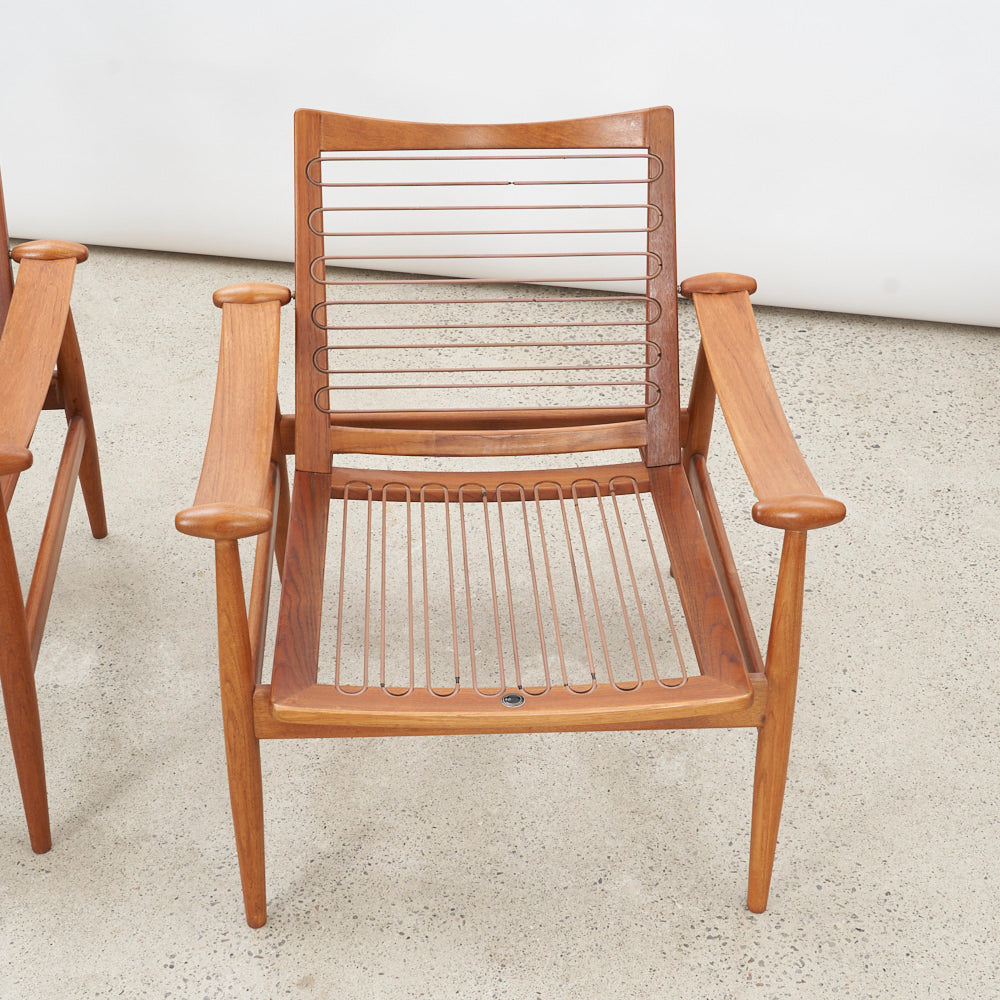 Pair of Teak 'Model 133' aka 'Spade' Lounge Chairs by Finn Juhl for France & Daverkosen, Denmark