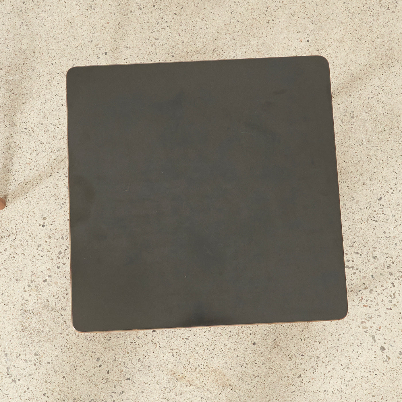 Pair of Square Walnut Side Tables w/ Laminate Tops