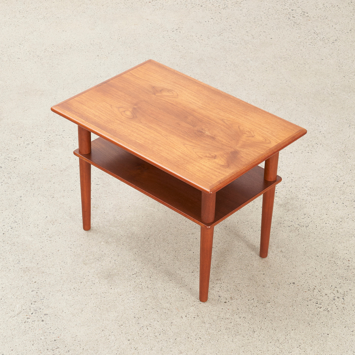 Teak Side Table w/ Shelf