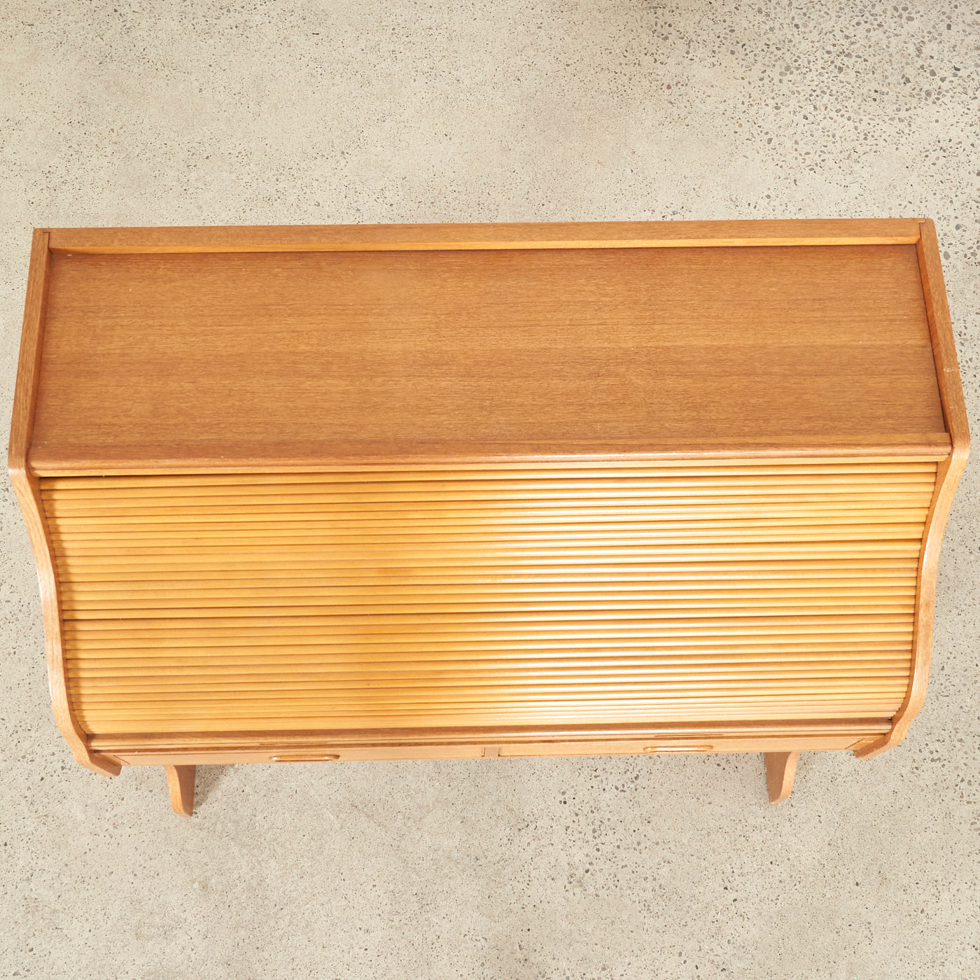 Teak Roll Top Secretary Desk