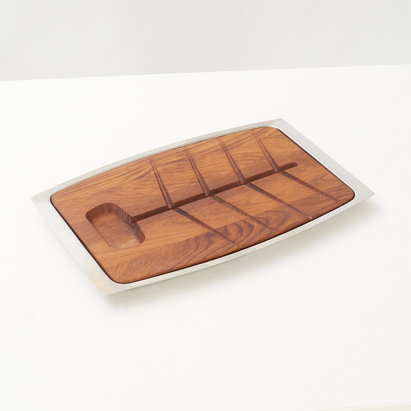 Stainless Steel & Wood Charcuterie Board