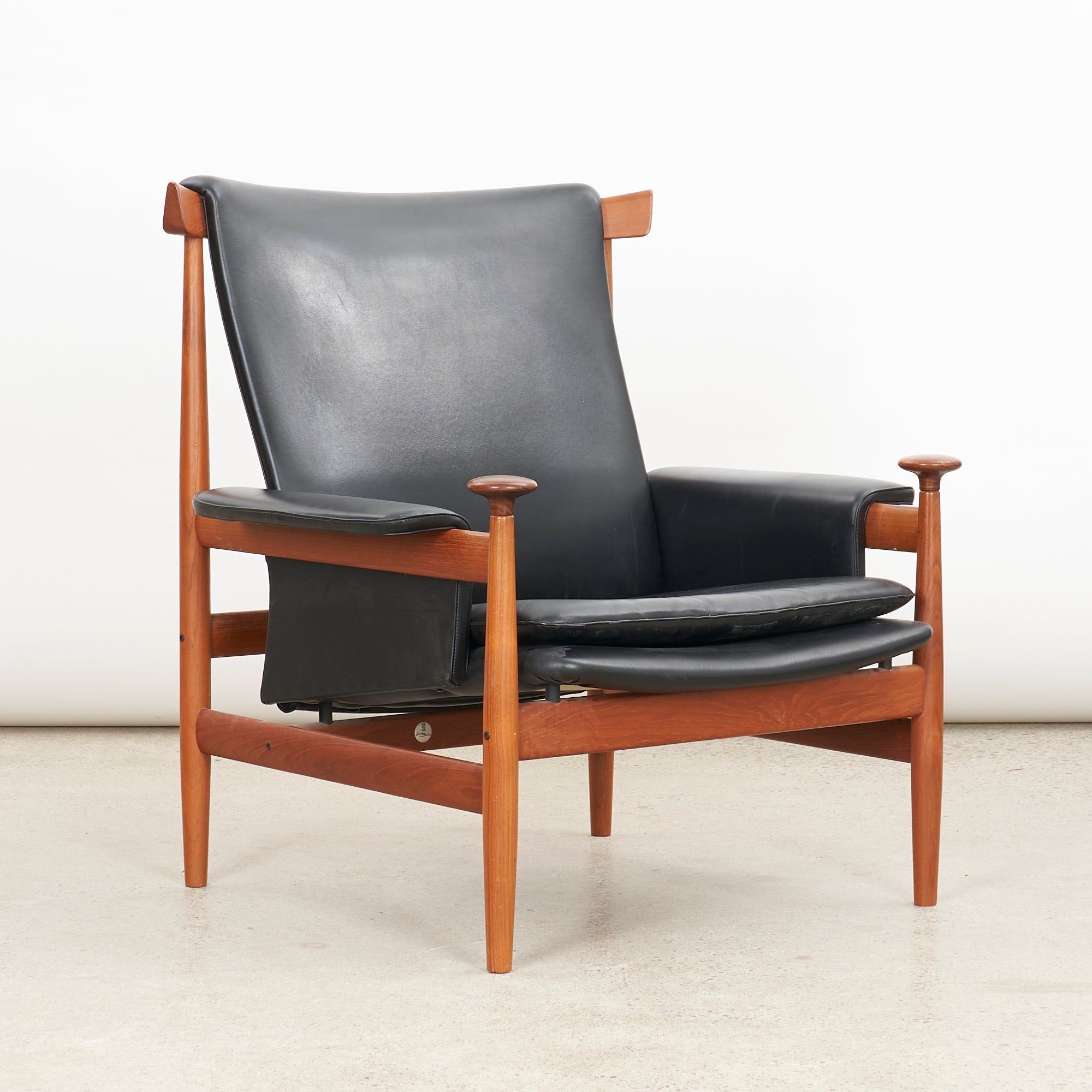 'Bwana' Teak & Leather Lounge Chair & Ottoman by Finn Juhl for France & Søn, Denmark Vintage Furniture Danish Design Scandinavian Modern Mid-century Modern
