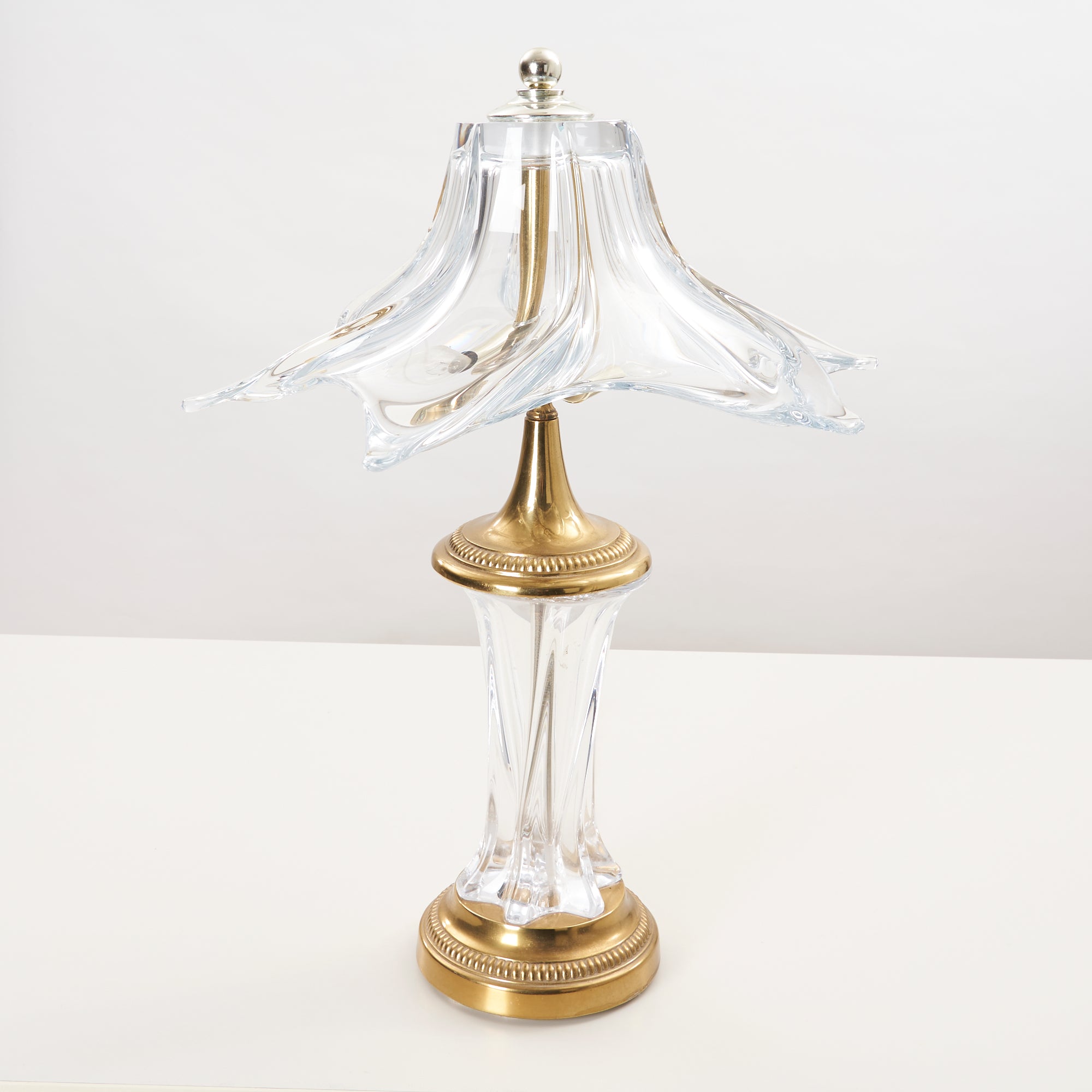 Confrac Art Verrier France Hand Blown Crystal Table Lamp