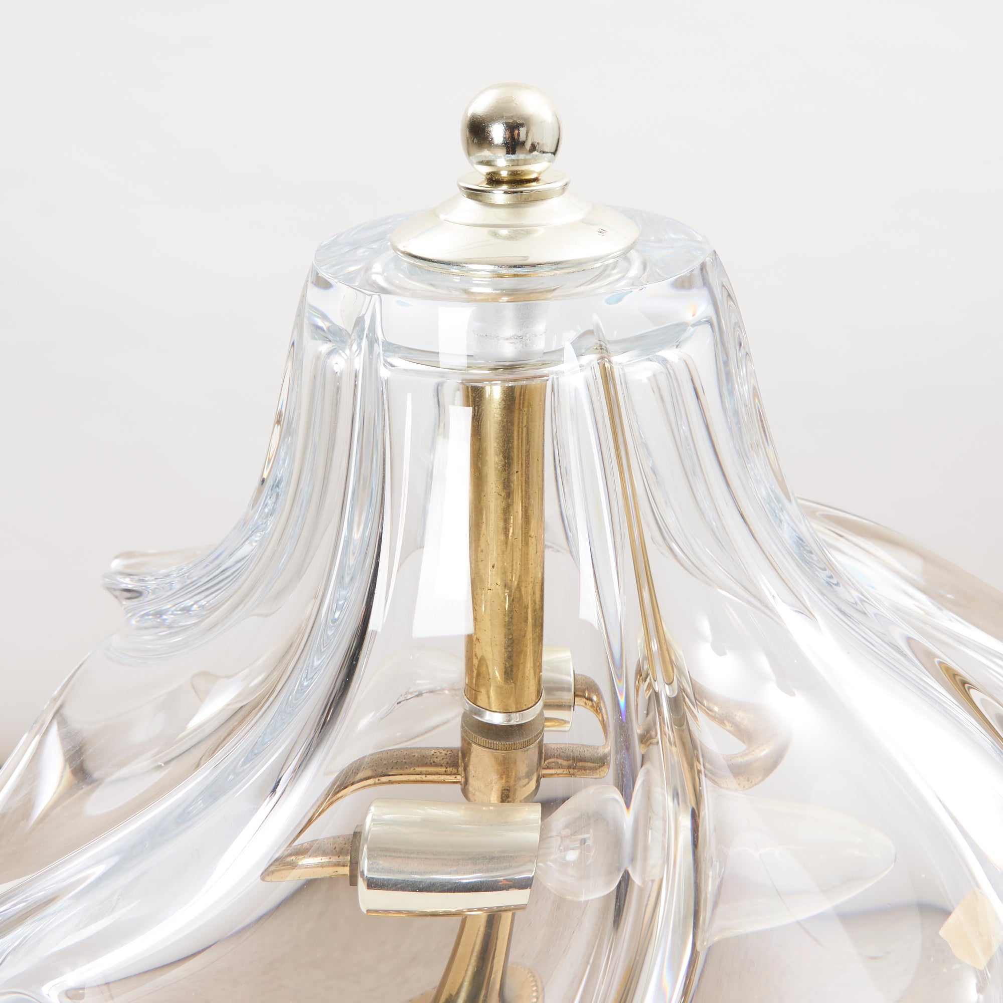 Confrac Art Verrier France Hand Blown Crystal Table Lamp