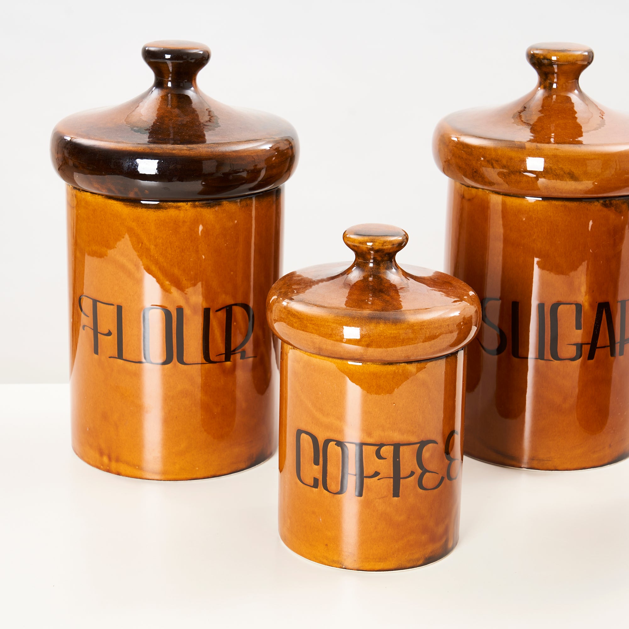 4 Piece Set of Ceramic Kitchen Canisters