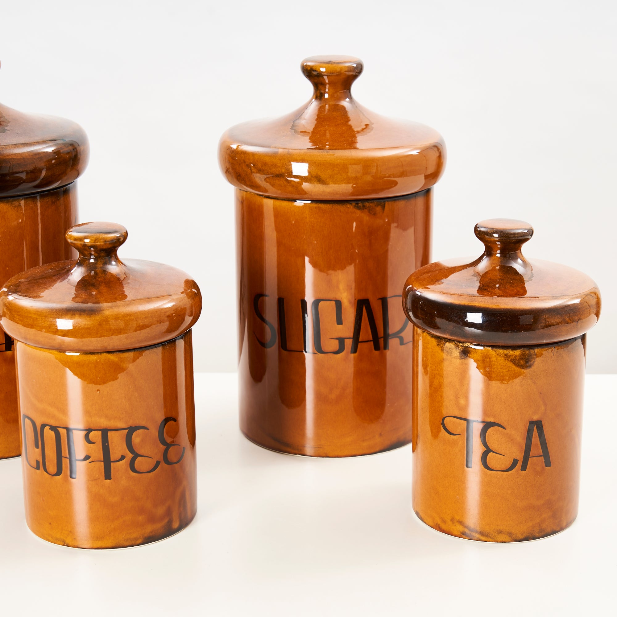 4 Piece Set of Ceramic Kitchen Canisters