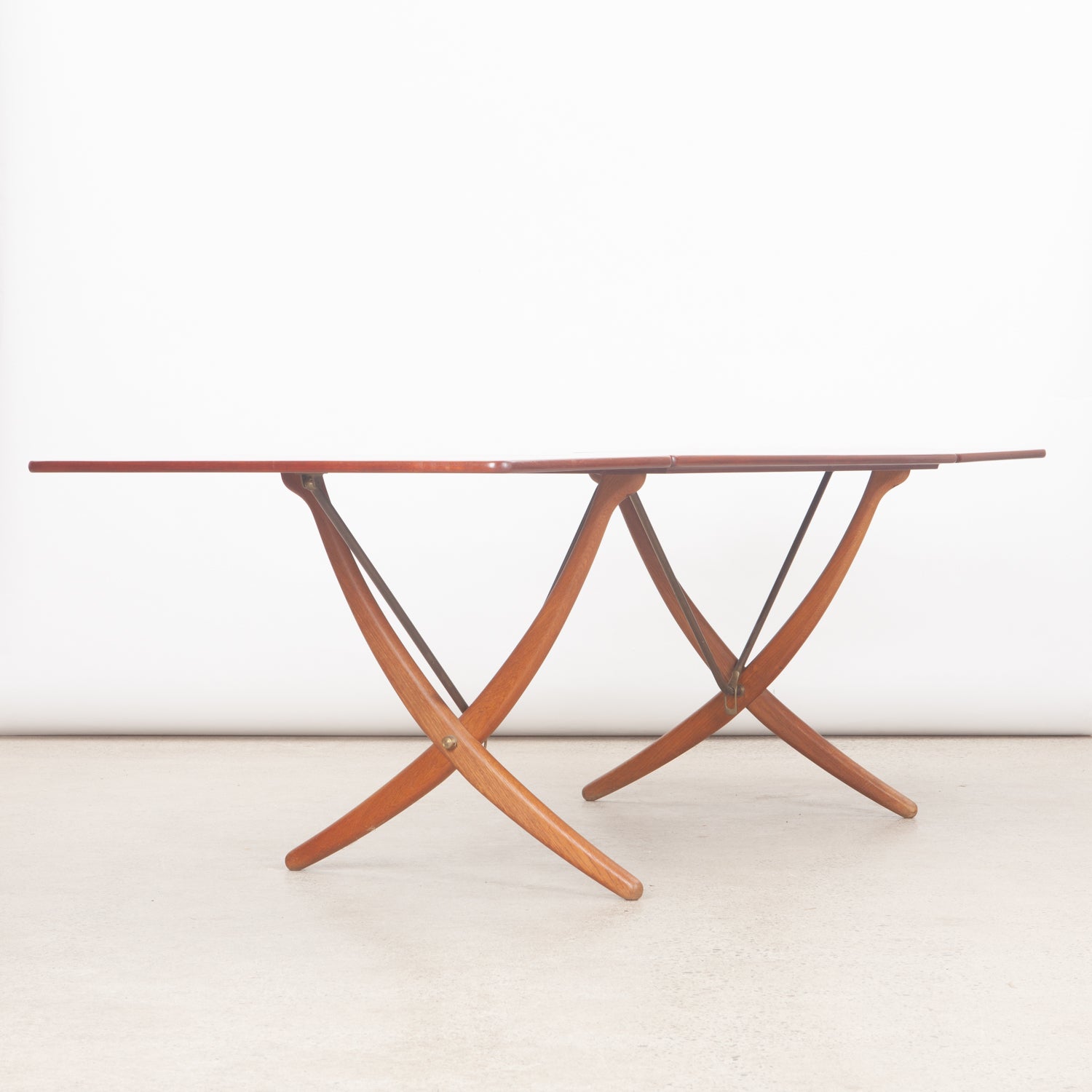 'Model AT304' Teak & Oak Drop-Leaf Dining Table by Hans Wegner for Andreas Tuck Vintage Furniture Danish Design Scandinavian Modern Mid-century Modern