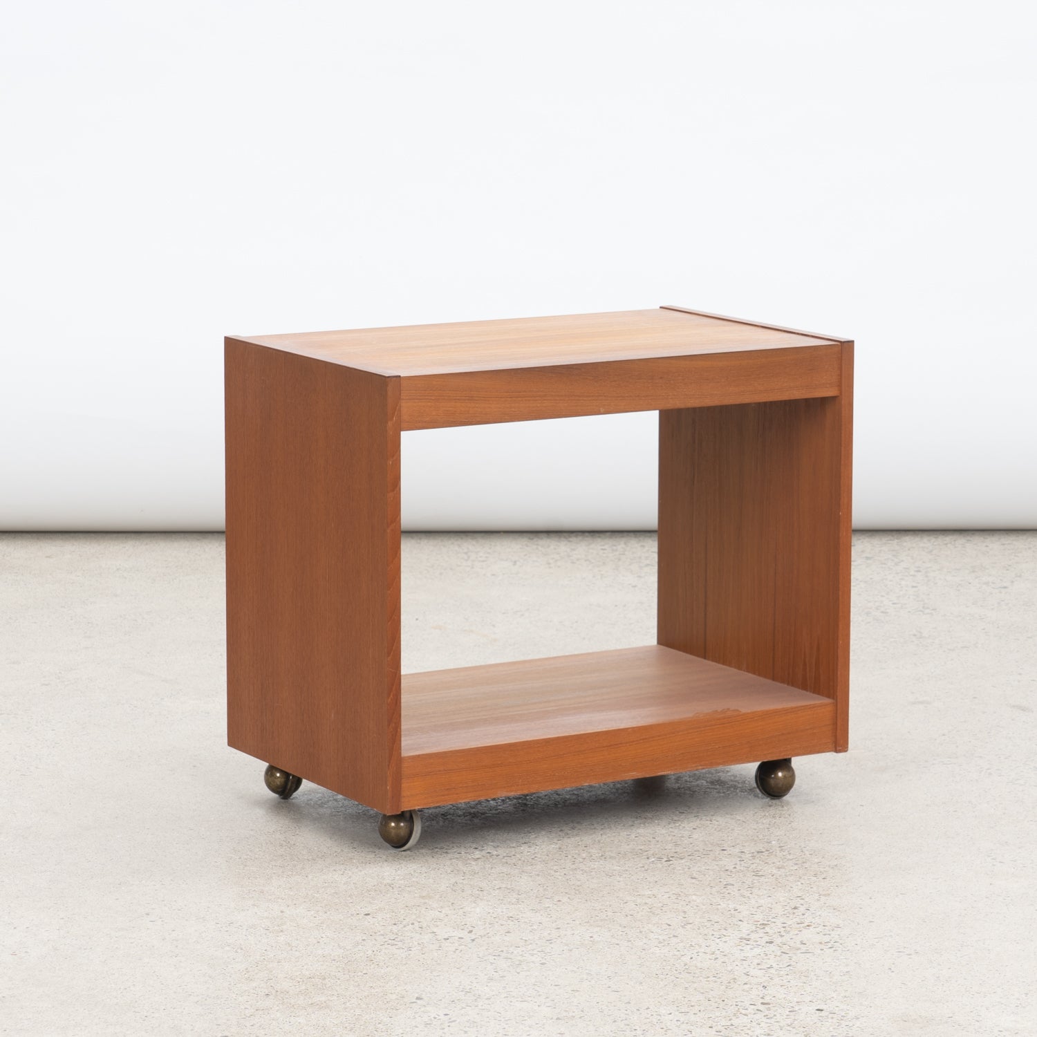 Small Teak Table on Wheels