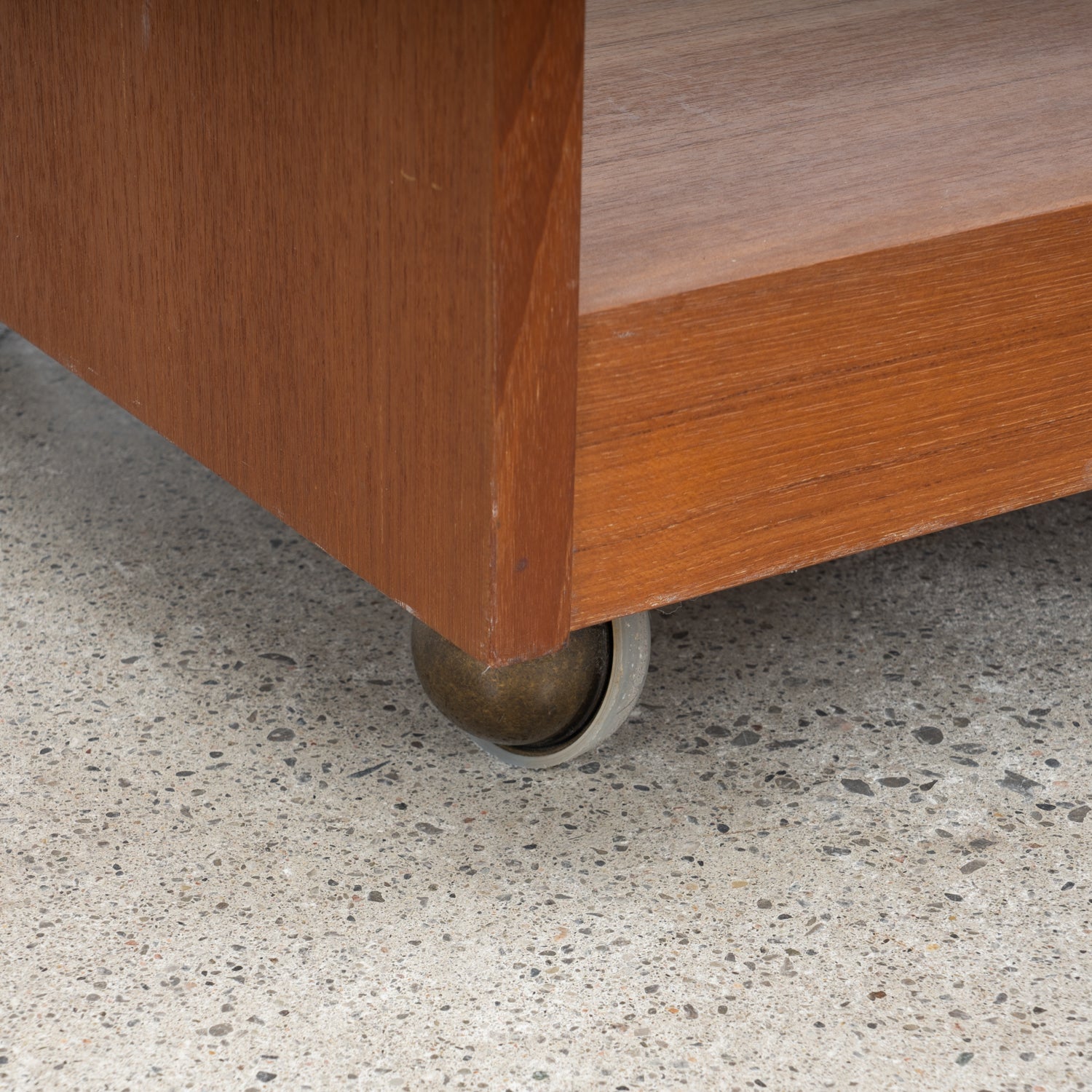 Small Teak Table on Wheels
